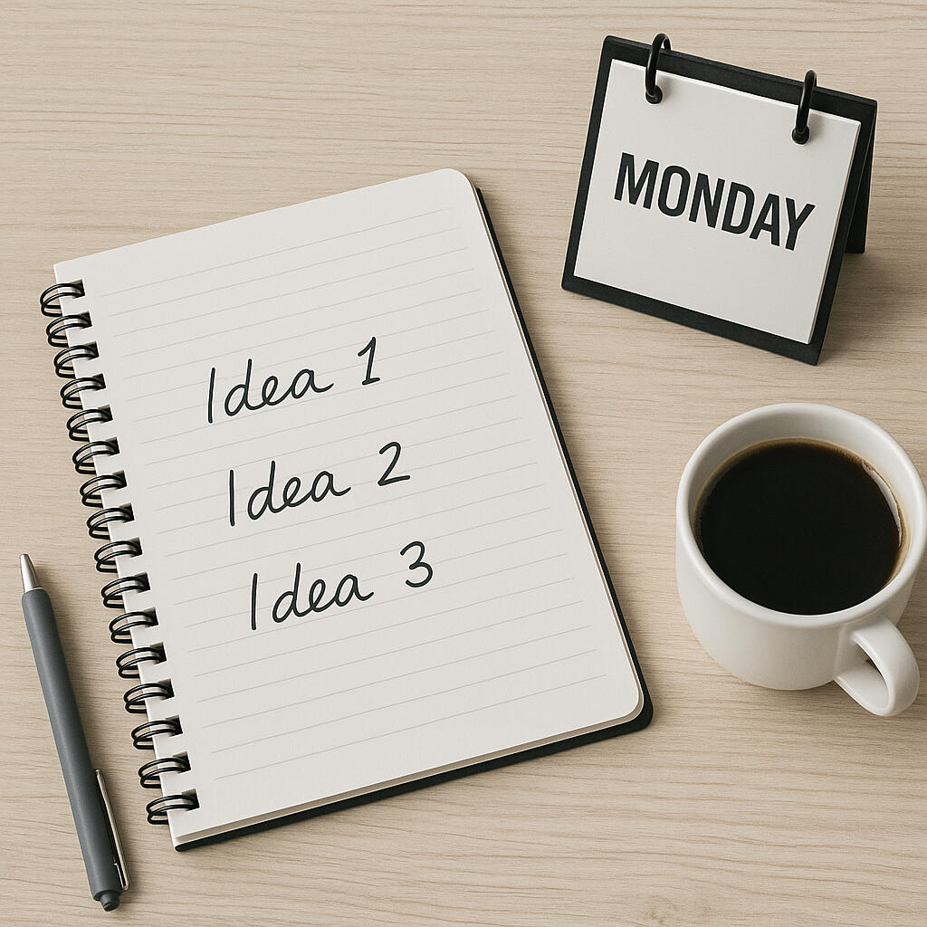 Three new ideas every Monday Get three new ideas every Monday